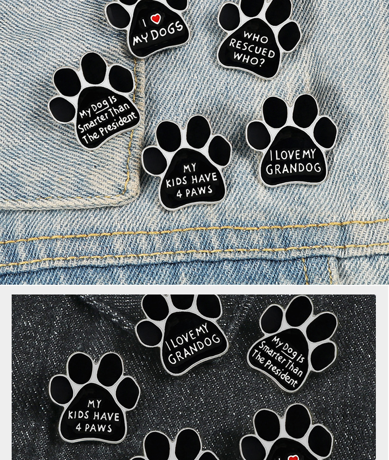 10g Weight Brooches Classification Holiday, Daily Occasion Alloy Material Letter, Paw Print Pattern Unisex Gender Enamel Design Cartoon Style Style Cartoon Style Pin Letter Paw Print Alloy Enamel Unisex Brooches 2