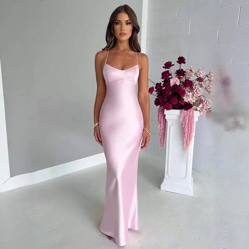 Платье, элегантная длинная юбка, (торговля через границу), Aliexpress, утягивающий эффект, slim fit, срез "рыбий хвост", яркий яркий стиль