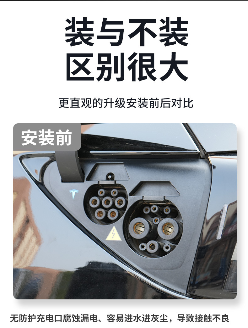 Suitable for Tesla Charging Port Waterproof Silicone Protective Cover Model3/Y/Yl Car Accessories Modification Special Use