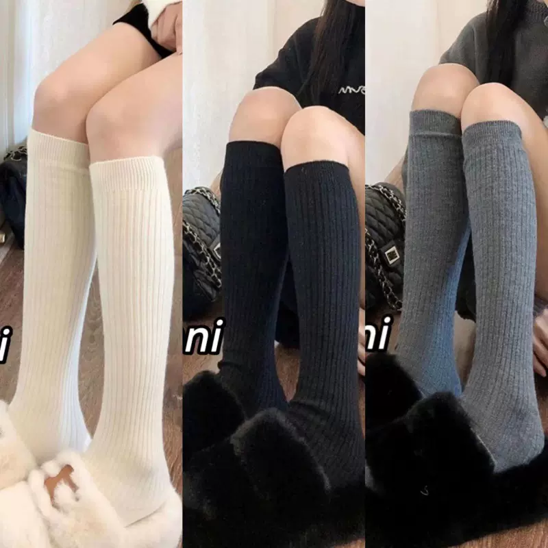 辣妹袜套堆堆保暖腿套针织过膝秋冬显瘦小腿袜子JK堆堆袜百搭纯色