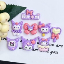 新款大耳朵狗小女孩草莓熊噗噗小丸子机器猫树脂卡通饰品配件批发