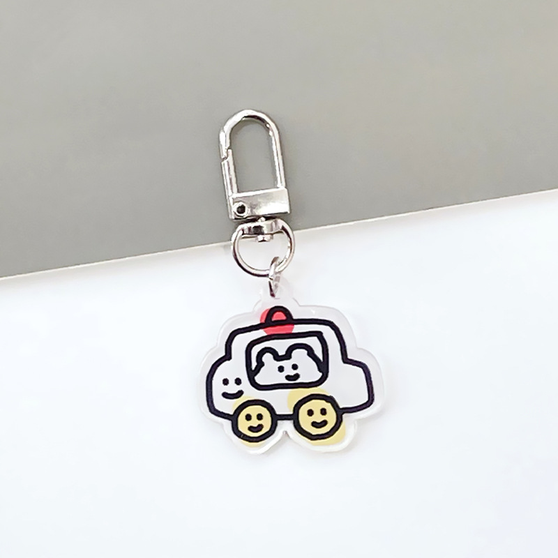 漫画かわいい簡単な絵周辺アクリルキーホルダーカップルバッグ携帯電話装飾キーチェーン小さなペンダント|undefined