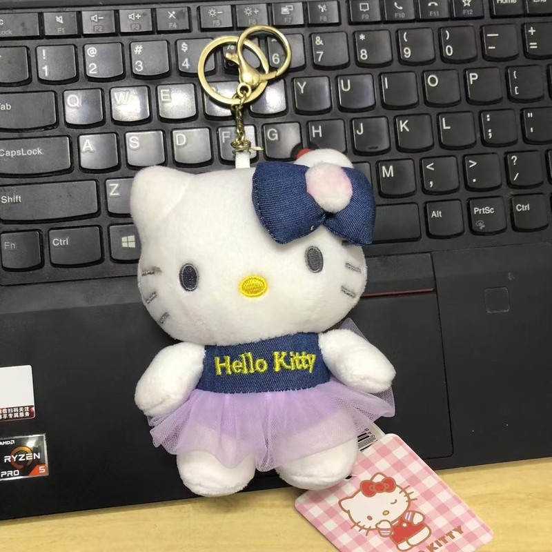 本物のサンリオ KT 猫ペンダントキティ猫ハローキティスクールバッグ荷物バッグペンダント女性の車のキーホルダー|undefined