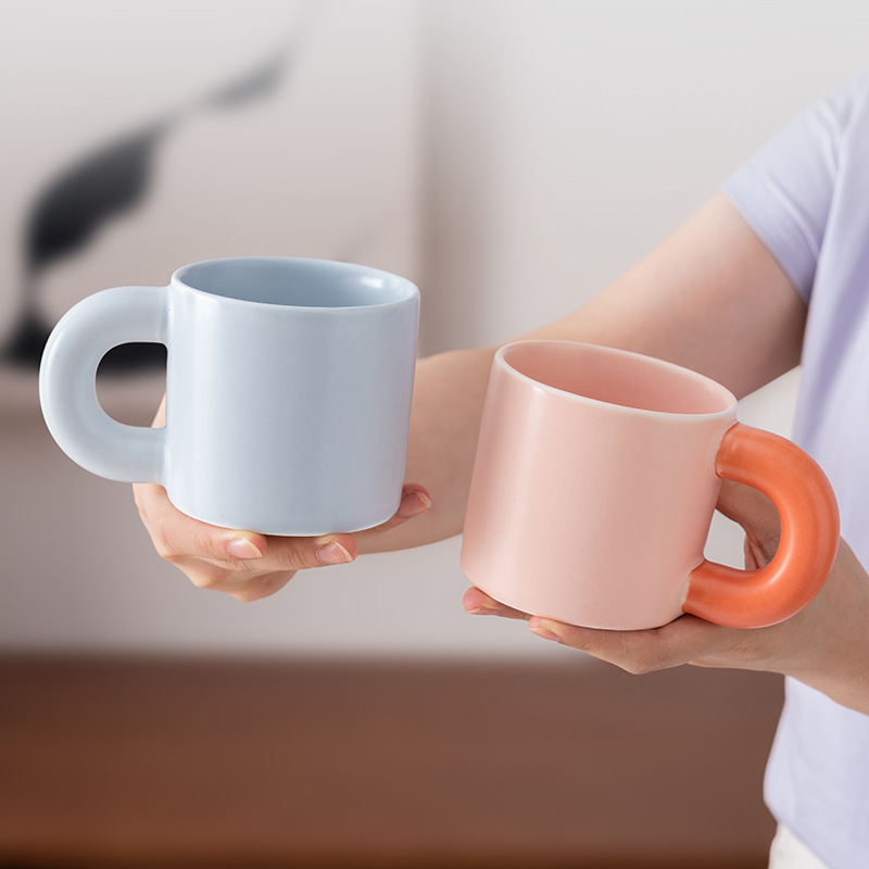 Hermoso mango de grasa taza de agua taza de regalo taza de agua taza de café taza de cerámica personalizada taza