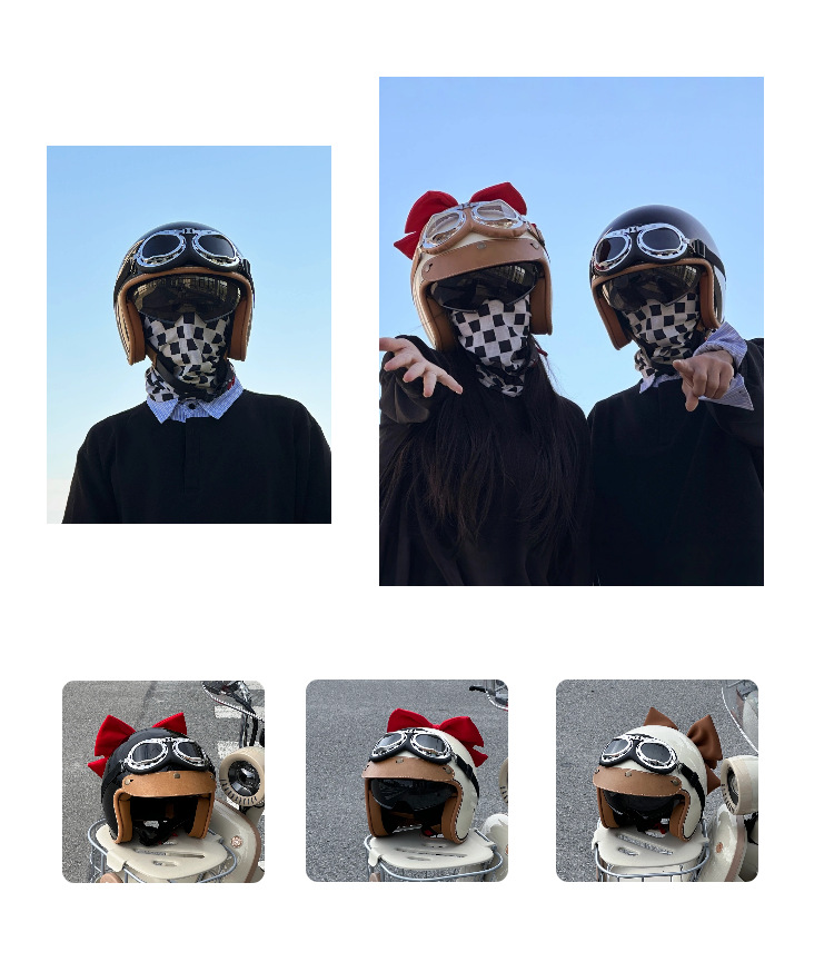 Retro 3/4 Helmet Electric Motorcycle Helmet Men's and Women's Winter Warm Pedal Cruise Security Half Helmet 3C Certification