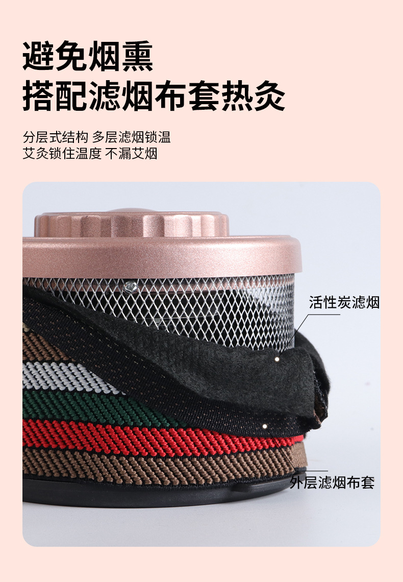 Ai Lian Jiu Moxibustion Device Portable Warming Tool for Waist Abdomen and Back with 108 Moxa Cones and Essential Oil quality and texture