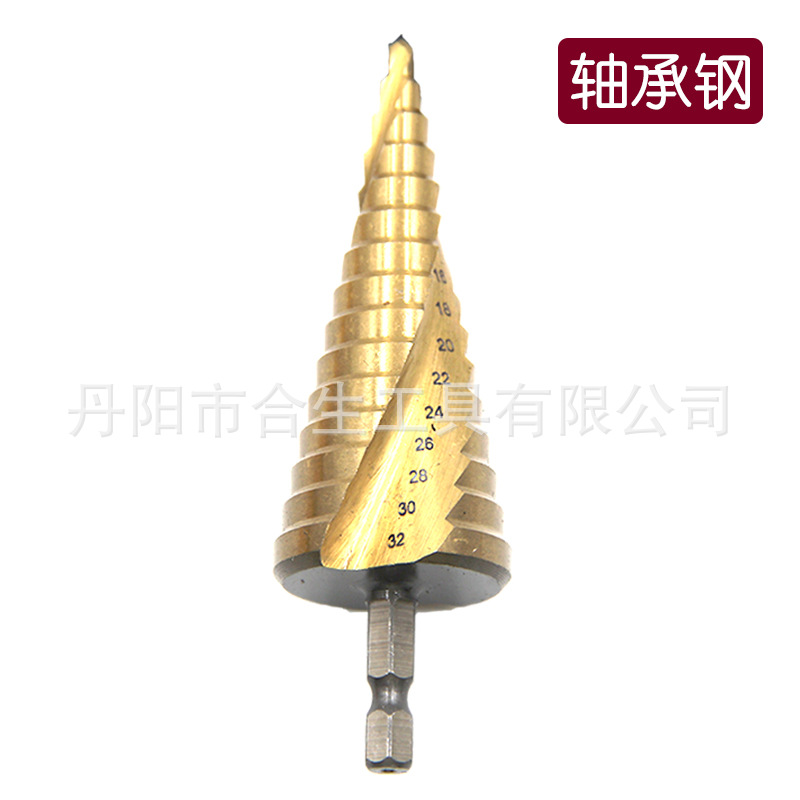 Cross-border 3 piezas mango hexagonal ranura en espiral de titanio plateado 4-12/4-20/4-32 paso taladro traje taladro eléctrico transfronterizo