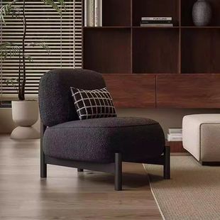 Single Sofa Chair Cream Style Designer Living Room Small Apartment Nordic Single Chair Wabi-Sabi Style Lazy Casual Simple