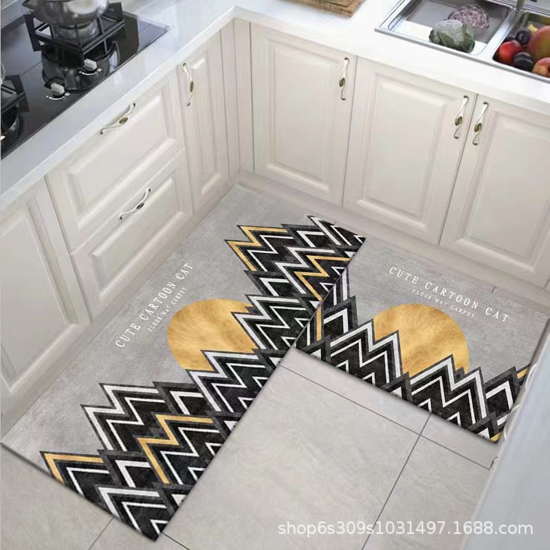 Alfombra de piso de cocina fábrica al por mayor puerta larga alfombra antideslizante alfombra de cocina alfombra de puerta de dibujos animados del hogar estera de la puerta