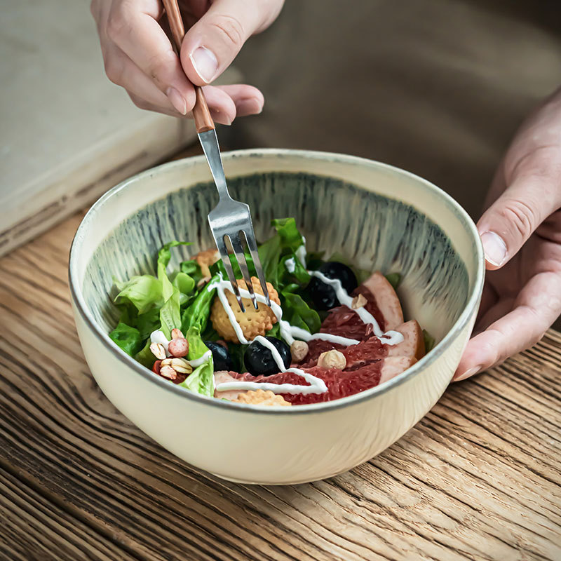 horno retro japonés cuenco de forma variable cuenco de cerámica doméstica cubiertos cuenco de fideos cuenco de ensaladas cuenco de sopa cuenco de frutas cuenco de comedor