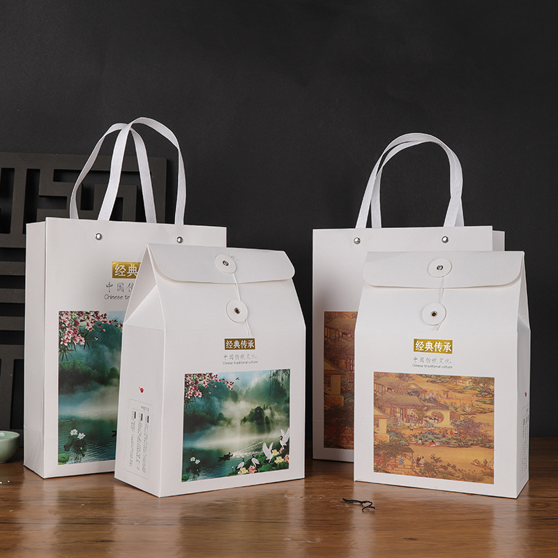 Bulk Tea Packaging Gift Box Bulk Tea Packaging Box Empty Box Fuding White Tea Pu'er White Peony Packaging Bag Handbag
