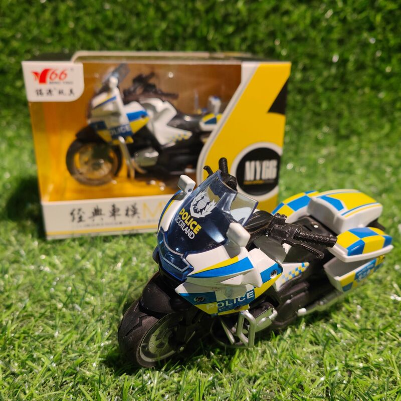 Mingyuan 5217 alloy car Children's police motorcycle toy pull-back simulation patrol iron riding locomotive model ornaments