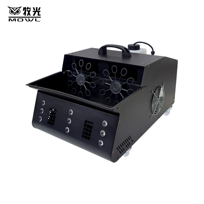 Mu Guangda máquina de burbujas de humo LED bar máquina de burbujas de humo de doble rueda etapa boda centro comercial celebración calentamiento Jardín de infantes