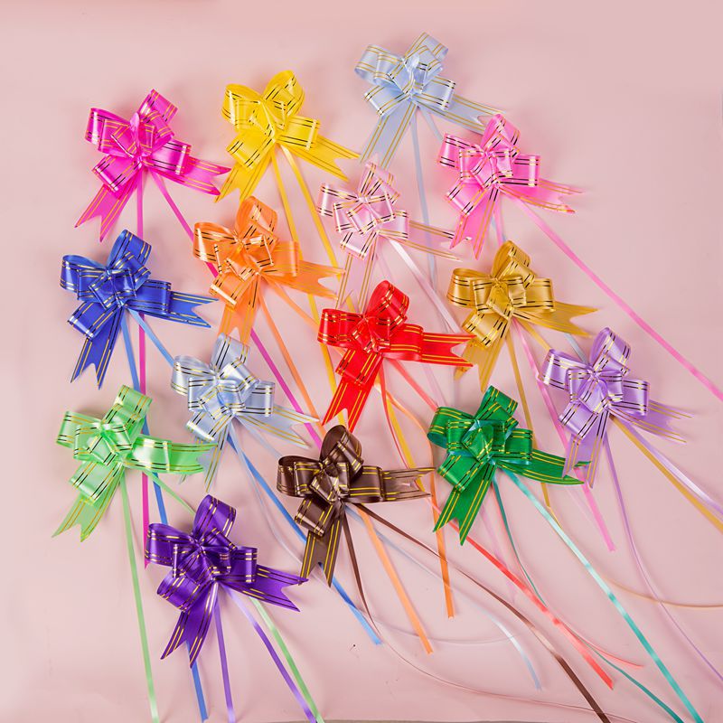 Fábrica al por mayor de Navidad Regalo De vacaciones flor embalaje borde dorado arco cinta guirnalda 30 mano media guirnalda