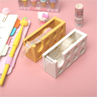 Lego Building Block Desk Tape Cutter Office Stationery Transparent Tape Holder and Paper Tape Split Storage Box
