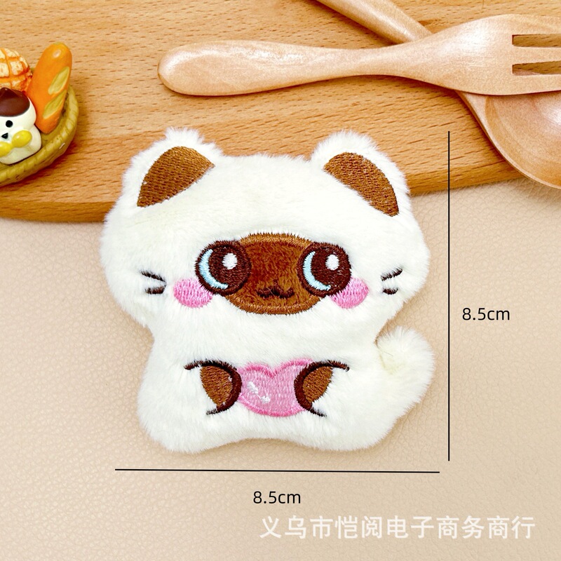 可爱暹罗猫公仔吱吱叫挂件卡通超萌小橘猫黑猫胸针diy服饰鞋帽辅|undefined