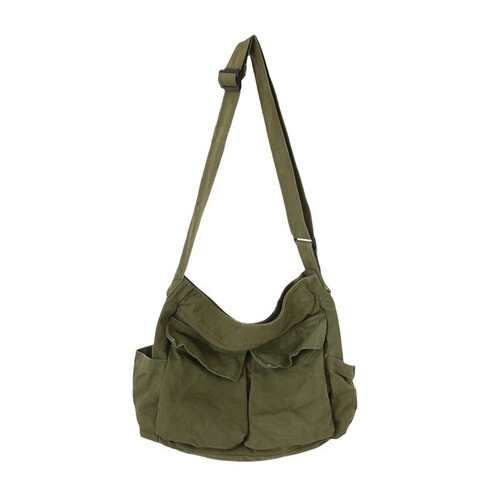 Factory Direct vs Canvas Bag Cross-border Dropshipping Large Capacity Shoulder Crossbody Canvas Bag Work-style Artistic Leisure Bag