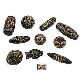 DIY手工亚克力法式复古描金配件 扁珠圆珠饰品手链项链手机链挂件