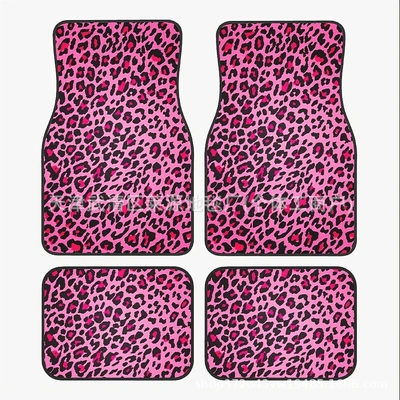 Avtomobil döşəmə paspasları – Easy-care Car Foot Mat Four-piece - ww-leopard-print-car-floor-mats-6-3344cm-two-piece-pack