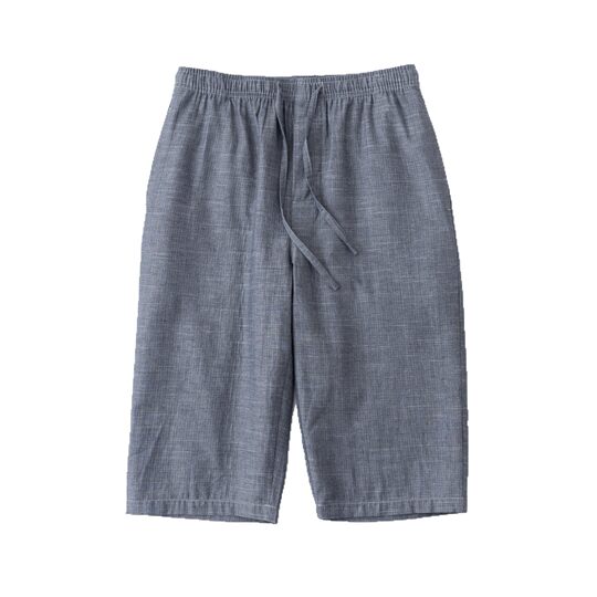 2025 New Spring and Summer Men's Pajamas Cotton Cropped Pants Large Size Loose Medium Pants Breathable Air-Conditioned Home Pants