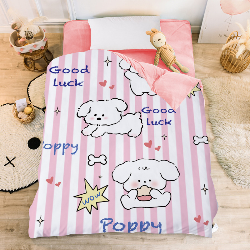 Cute double-sided warm winter coral duvet cover for students