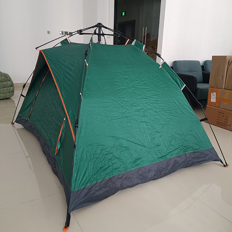 Tienda de camping plegable de pelo recto de fábrica Tienda falsa de doble capa Tienda de camping de apertura rápida automática de 2 puertas sin ventana al aire libre