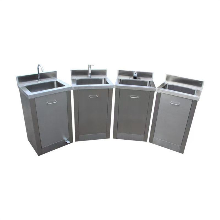 lavabo de acero inoxidable para una persona y dos personas, taller de purificación de inducción móvil integrado para lavar el nuevo pedal