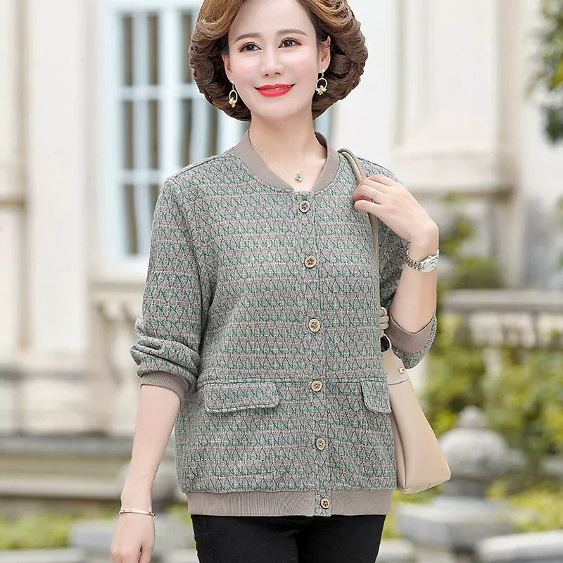 Осенняя женская куртка для мамы, западный стиль, плюс‑сайз, oversize, для женщин около 60 лет, цвета розово‑красный и оранжевый