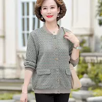 Осенняя женская куртка для мамы, западный стиль, плюс‑сайз, oversize, для женщин около 60 лет, цвета розово‑красный и оранжевый