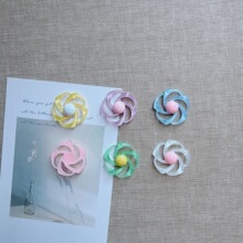 日系透明彩色旋转圈树脂配件diy 奶油胶少女发夹鸭嘴夹洞洞鞋材料