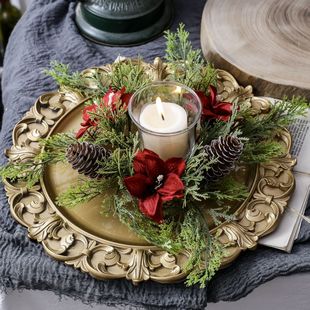New Christmas decorations candles candlestick wreath tabletop table table layout props ornaments Christmas supplies