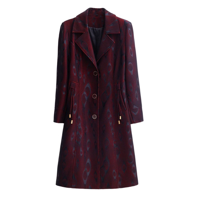 Весеннее пальто для полных мам, Длинное свободное, толстая ветровка больших размеров, 200 кг, для среднего возраста и старых, иностранный стиль, женская весна и осень