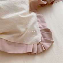 0FE9ins日式简约纯色水洗棉床上四件套 裸睡 超柔 床单三件套