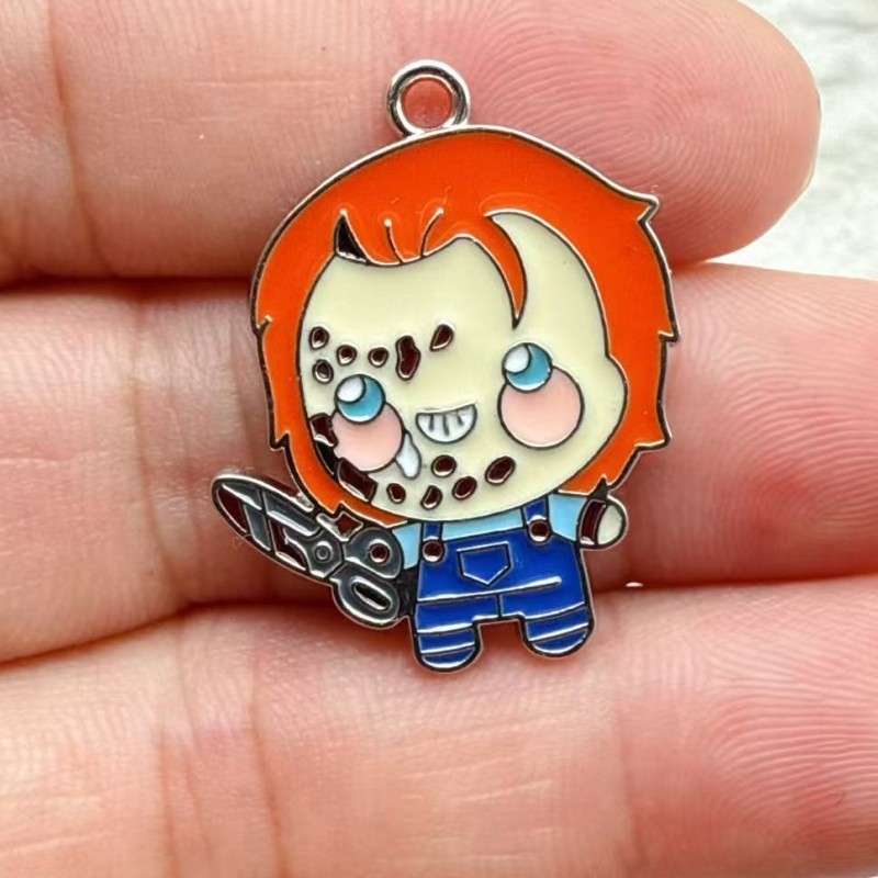 ハロウィンシリーズゴースト DIY ジュエリーアクセサリー合金オイルドリップペンダントキーホルダーイヤリングバッグペンダント|undefined