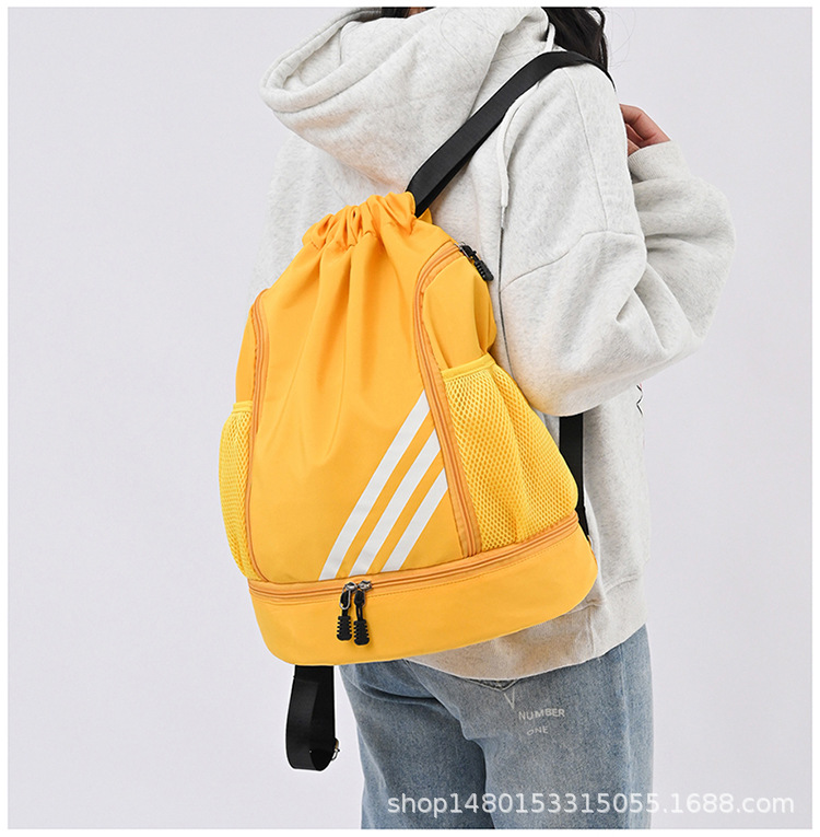 篮球包训练包双肩包 抽绳包束口袋大容量户外运动登山包可印logo详情8