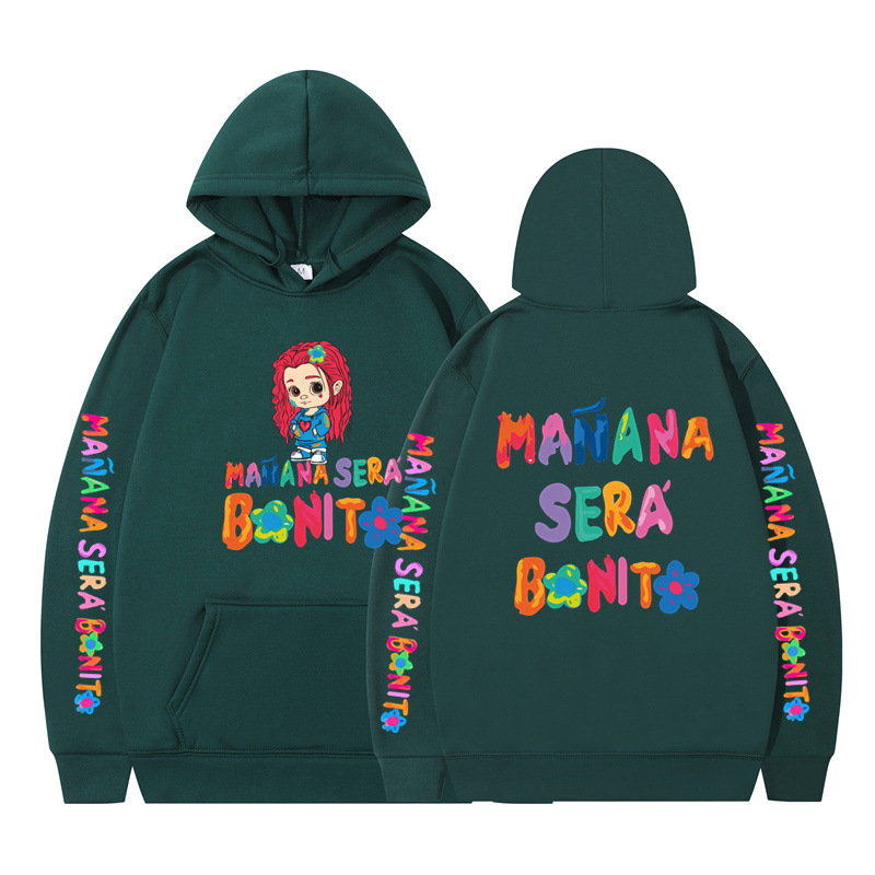 Cross-border otoño e invierno nuevo estilo Amazon moda europea y americana Karol G alfabeto sudadera con capucha suéter casual para parejas