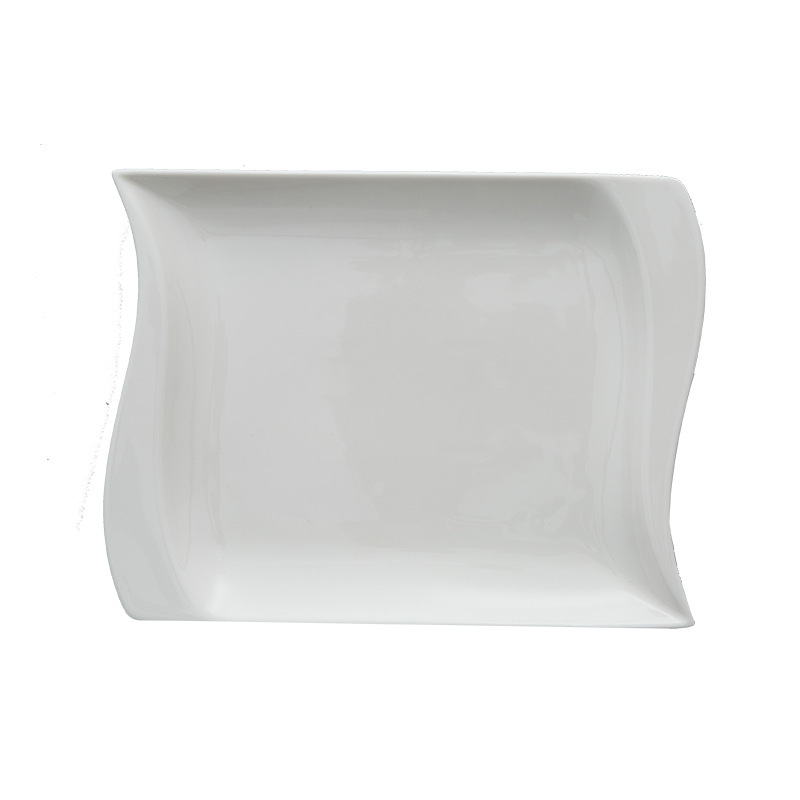 Plato de cerámica estilo occidental, serie Corner, para sopa, pasta, bistec, ensalada.