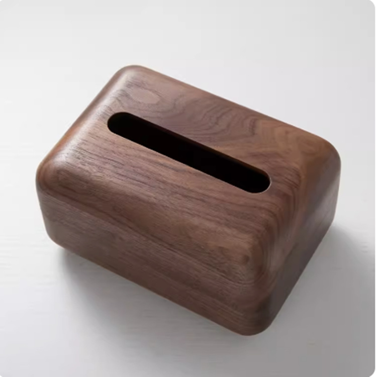 Caja de pañuelos de nogal negro caja de pañuelos de madera maciza creativa nueva sala de estar de estilo chino restaurante de hotel de alta gama B & B caja de pañuelos