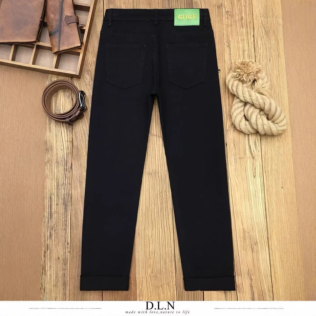 Versatile Fit Tapered Men's Slim Straight Teen Fashion Trendy Casual Jeans_mkmklike.com