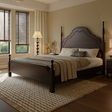 安娜床法式全实木美式复古主卧大床中古风2米x2米2高级感