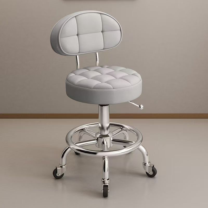 Beauty Salon Stool with Wheels, Adjustable Five-Claw Stool, Manicure Round Stool, Home-Use Chair with Backrest, Barber Shop Special Swivel Chair Beauty Salon Stool with Wheels, Adjustable Five-Claw Stool, Manicure Round Stool, Home-Use Chair with Backrest, Barber Shop Special Swivel Chair