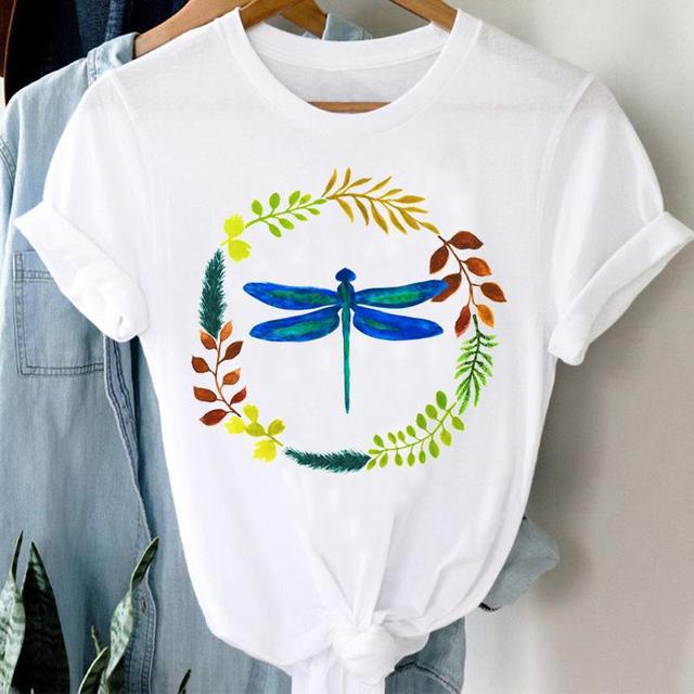 Women's T-shirt Short Sleeve T-shirts Printing Casual Plant Butterfly display picture 3