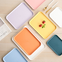 5ZV7ins風托盤家用放茶杯長方形塑料水杯餐盤小盤子杯水果盤杯子