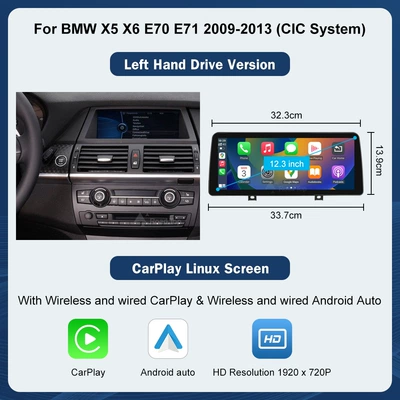 Car Multimedia Display, Car display - 123inch-suitable-for-bmw-x5x6-e7071-cic-system-left-hand-drive