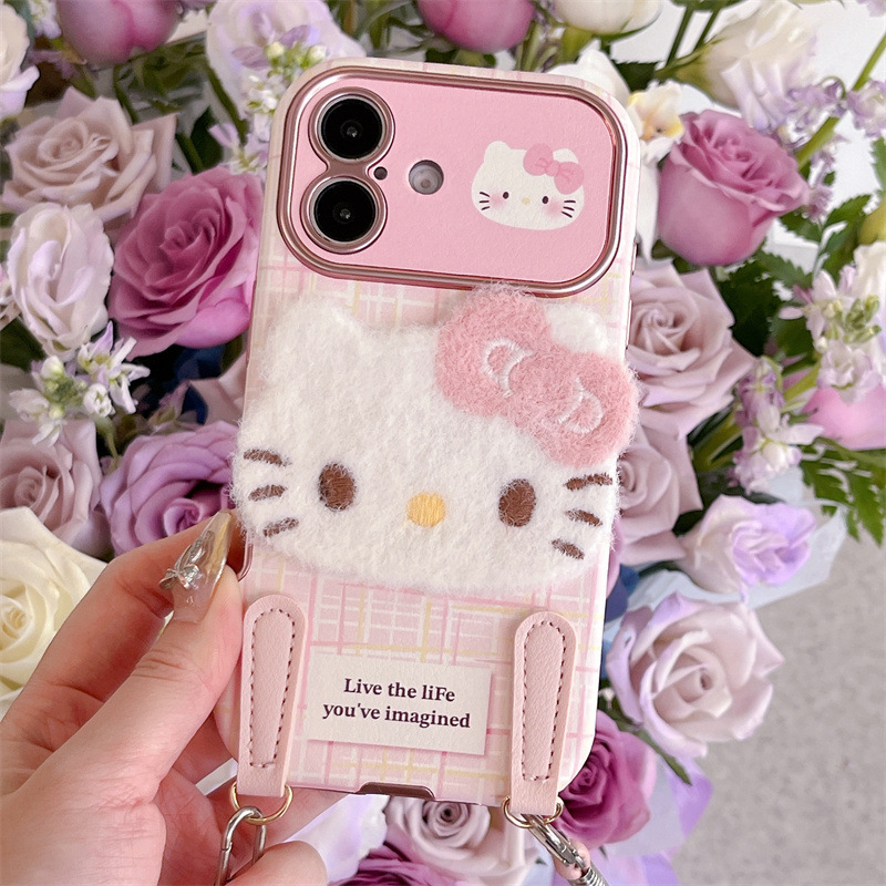 Chicas ins parche a cuadros en polvo kt para iphone16ProMax Apple 14/15 funda para teléfono 13 cordón 16