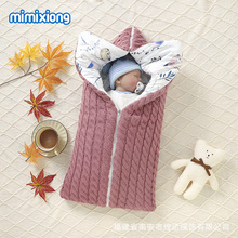 ins热卖款秋冬季婴儿睡袋新生儿信封式加厚拉链防踢睡袋推车包被