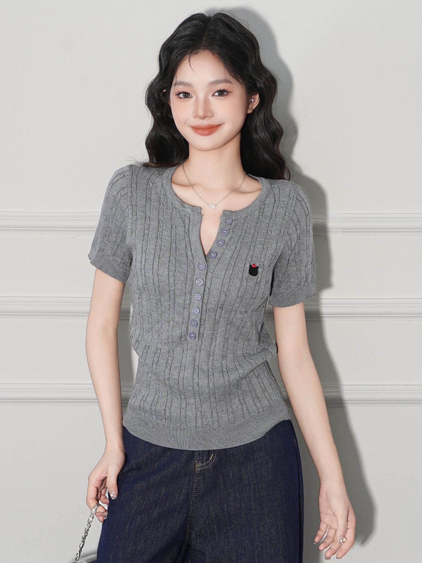 Colored thin knitted sweater