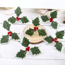 仿真圣诞小红果 圣诞树装饰圣诞花环藤条DIY盆景树枝插件礼盒配件