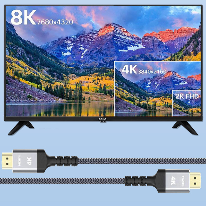 Cable de cable HD 4k Cable de nylon HDMI 2.0 Cable de datos Cable de proyector Cable de datos Cable de video