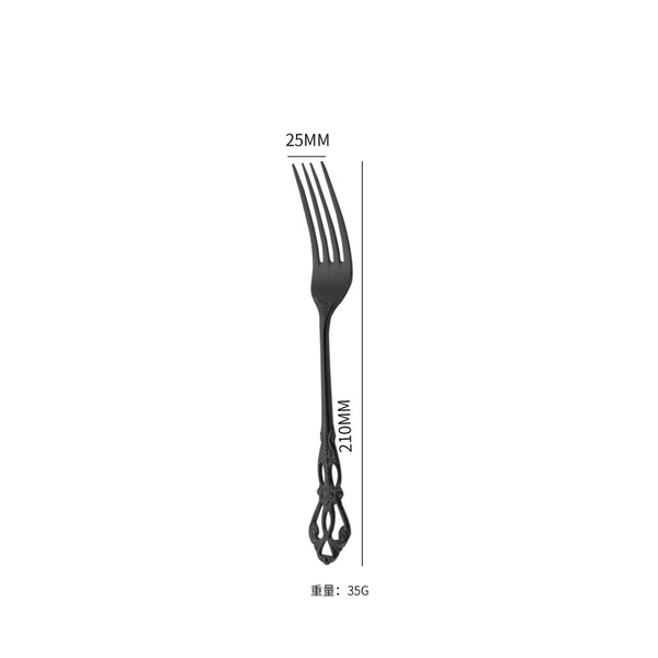 Matte black dining fork